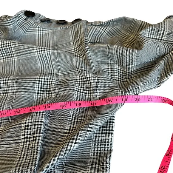 ZARA gray plaid checkered puff sleeve dress M - Picture 13 of 13